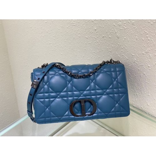 LARGE DIOR CARO BAG Gradient Cannage Lambskin M9243E blue