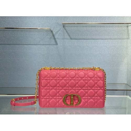 LARGE DIOR CARO BAG Soft Cannage Calfskin M9243U rose