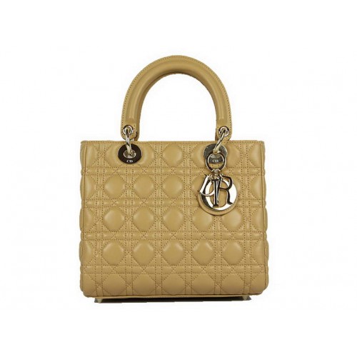Christian Dior Lambskin Bags Lady Dior Bag CAL44550 Beige Golden
