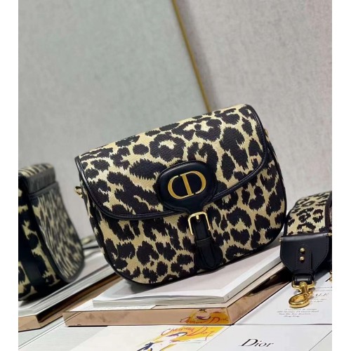 Large DIOR BOBBY BAG Beige Multicolor Mizza Embroidery C9267E