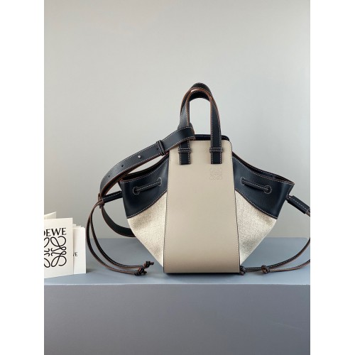 Loewe Hammock Small Bag Original Leather A6887 Cream&White&Black