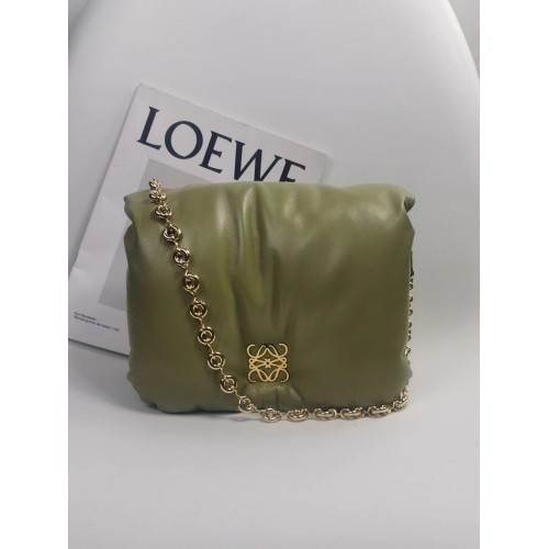 Loewe Puffer Goya Original Sheepskin Leather Bag 9801 Green