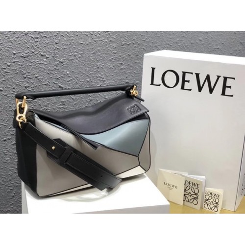 Loewe Puzzle Bag Original Leather B9124 blue white black