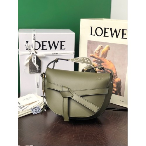 Loewe small Crossbody Bags Original Leather 8087 blackish green