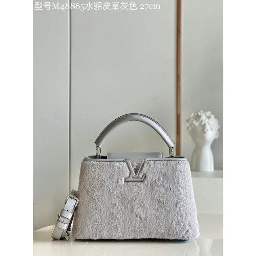 Louis Vuitton CAPUCINES BB M48865 gray Mink hair