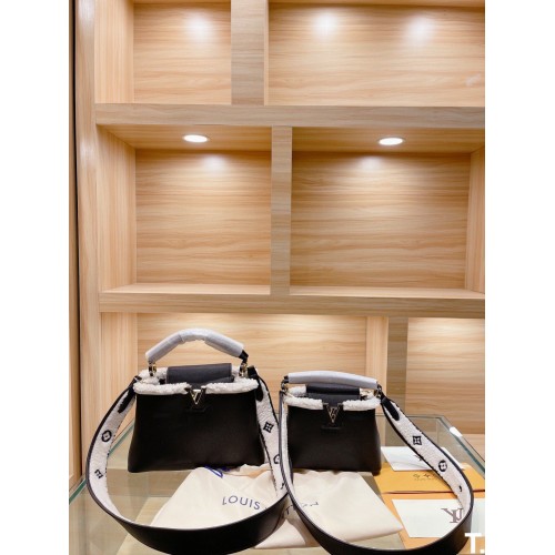 Louis Vuitton CAPUCINES BB MM Wool M58608 Black