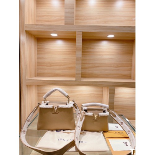 Louis Vuitton CAPUCINES BB MM Wool M58608 Nude