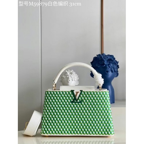 Louis Vuitton CAPUCINES M59879 White Green