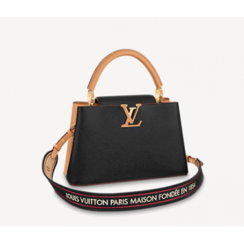 Louis Vuitton CAPUCINES MM M58608 Black&Arizona Beige