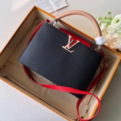 Louis Vuitton CAPUCINES PM M51814 black&pink&red