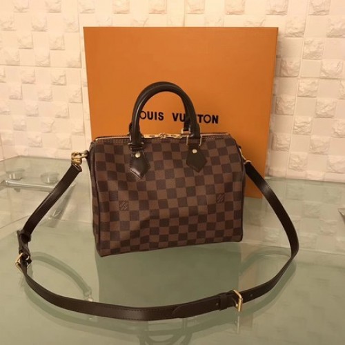 Louis Vuitton Damier Ebene Speedy 25 With Shoulder Strap N41181