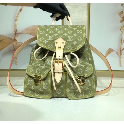 Louis Vuitton Denim Backpack M44460 green