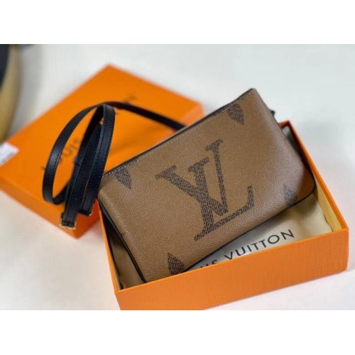 Louis Vuitton Double Zip Pochette Bag M69203 Brown