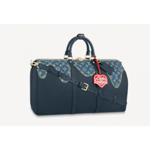 Louis Vuitton KEEPALL BANDOULIERE 50 M45975 blue
