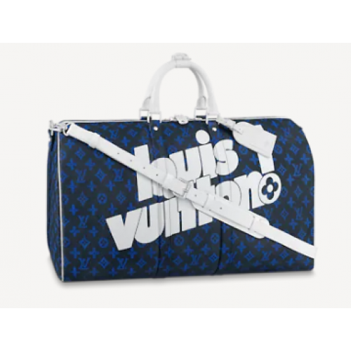 Louis Vuitton KEEPALL BANDOULIERE 55 M45874 Blue