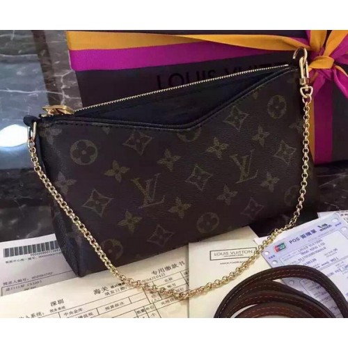 Louis Vuitton M41638 Black Monogram Canvas PALLAS Clutch