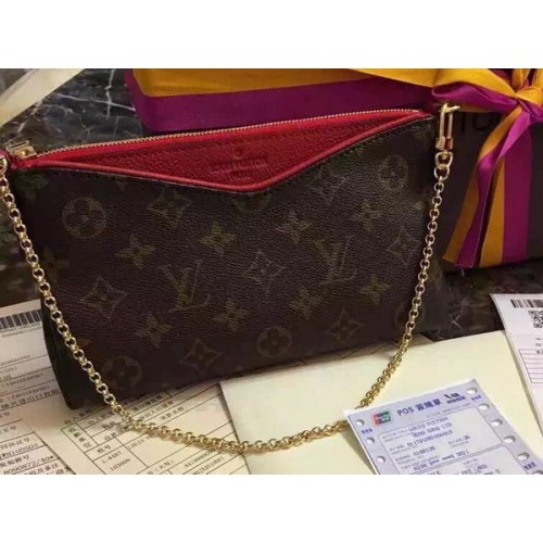 Louis Vuitton M41638 Red Monogram Canvas PALLAS Clutch