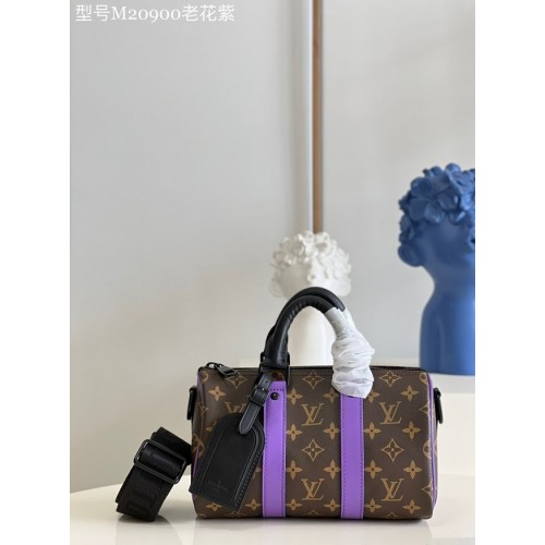 Louis Vuitton Monogram Canvas KEEPALL BANDOULIERE 25 M20900 purple