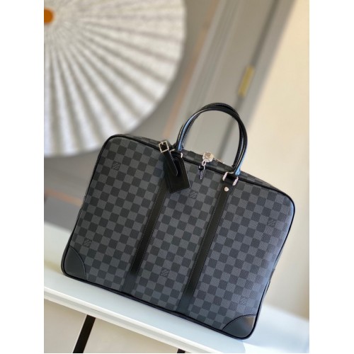 Louis Vuitton Monogram Canvas Porte-Documents Voyage M40225 black