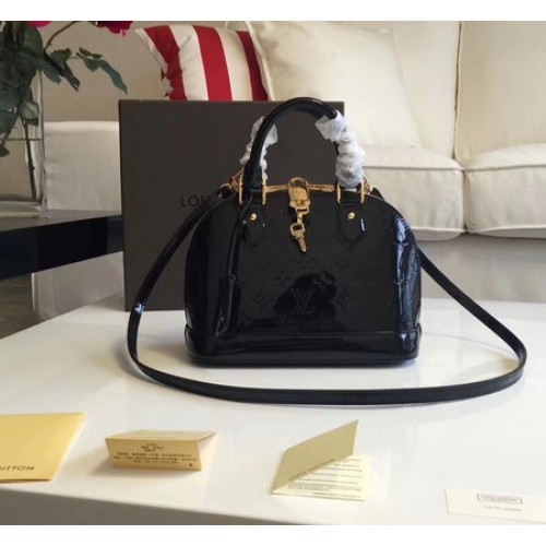 Louis Vuitton Monogram Vernis Alma BB M91606 Black