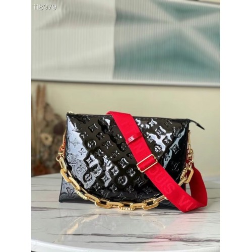 Louis Vuitton Monogram Vernis COUSSIN MM M57783 black