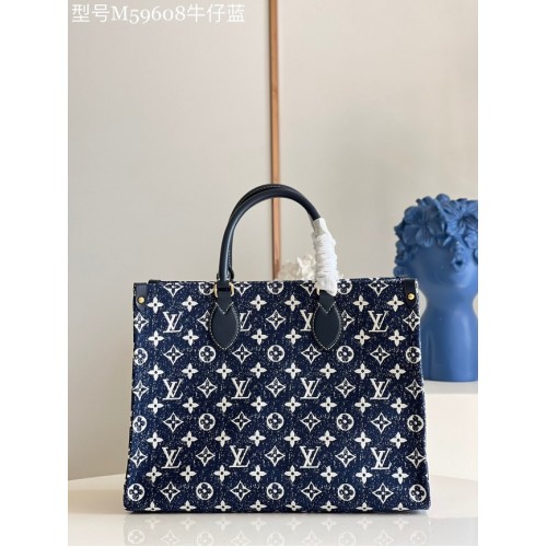 Louis Vuitton ONTHEGO Denim MM M59608 Navy Blue