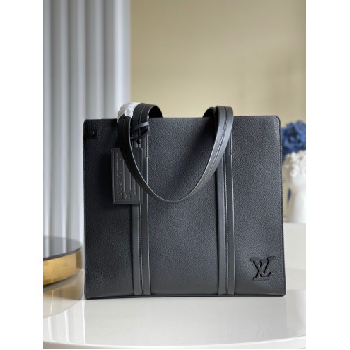 Louis Vuitton Original Leather Aerogram Tote Bag M57308 Black