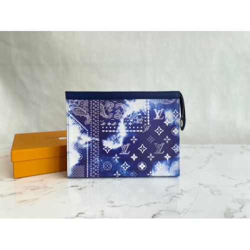 Louis Vuitton Original Leather POCHETTE VOYAGE M81442 Blue