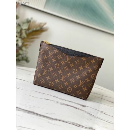Louis Vuitton Original Monogram Canvas Zipper Clutch bag M64125 black