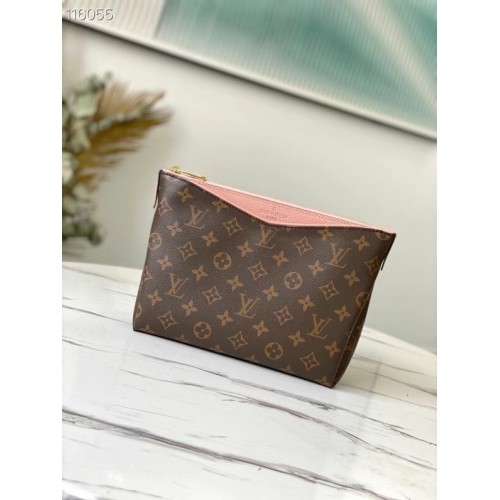 Louis Vuitton Original Monogram Canvas Zipper Clutch bag M64125 pink