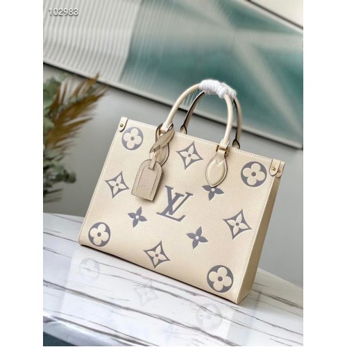 Louis Vuitton Original Onthego medium tote bag  cream M45495 Gray Logo