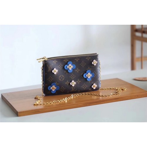 Louis Vuitton Original POCHETTE DOUBLE ZIP M63905 blue