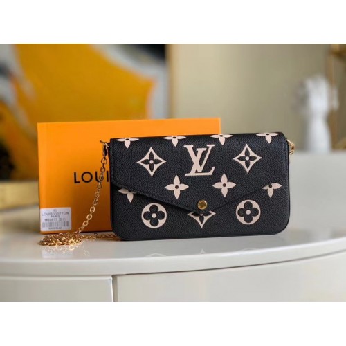 Louis Vuitton Original POCHETTE FELICIE Chain Bag M69977 black