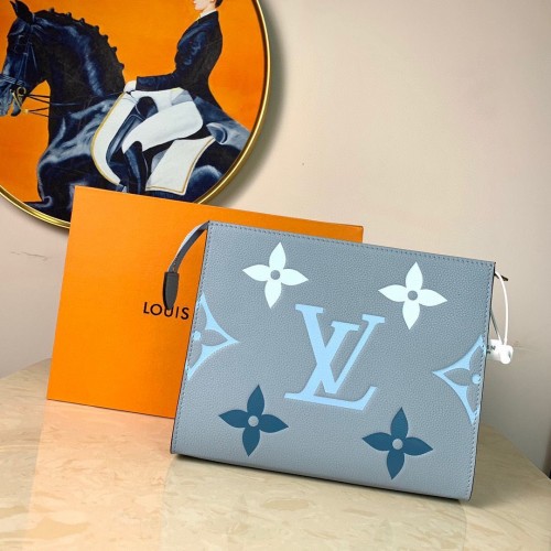 Louis Vuitton POCHETTE VOYAGE MM M80504 Blue Saffron