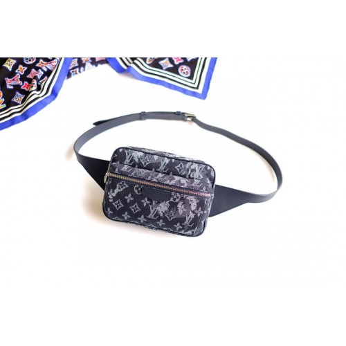 Louis Vuitton SAC OUTDOOR Denim Waist Bag M57281 Black
