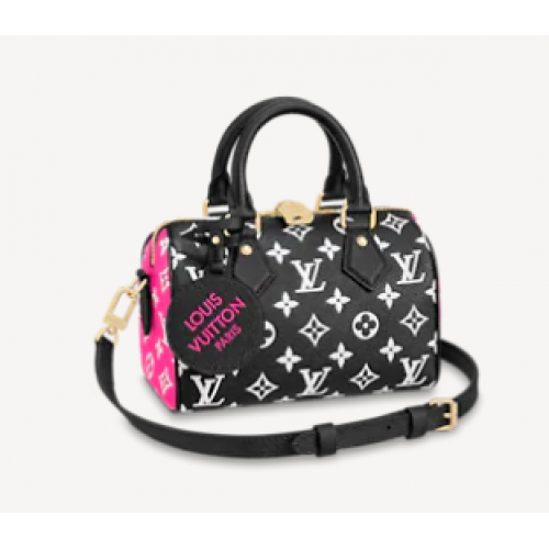 Louis Vuitton SPEEDY BANDOULIERE 20 M46088 Black White Pink