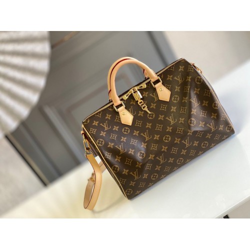 Louis Vuitton Speedy 35 Original Leather Shoulder Strap Bag M40392