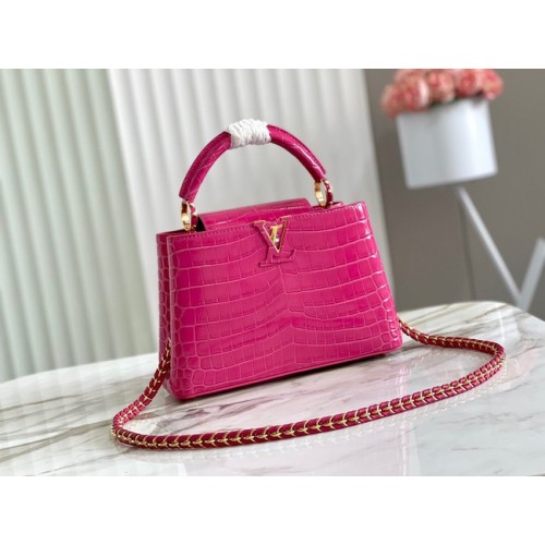Louis Vuitton crocodile skin CAPUCINES BB M48865 rose