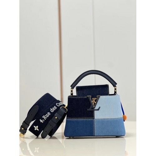 Louis Vuitton denim CAPUCINES MINI M59430 blue