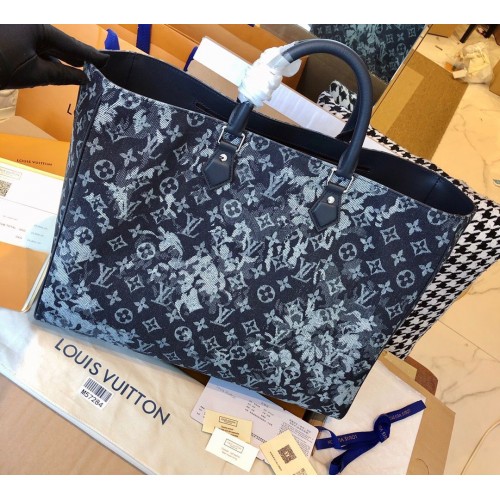 Louis Vuitton Monogram Pastel Nior Grand Sac Denim Bag M57284 Black