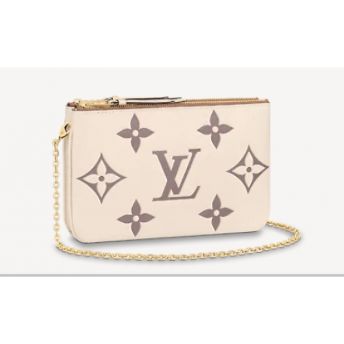 Louis vuitton DOUBLE ZIP POCHETTE M80084 Cream