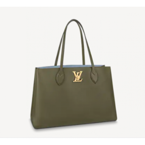 Louis vuitton original LOCKME SHOPPER M57345 Khaki Green