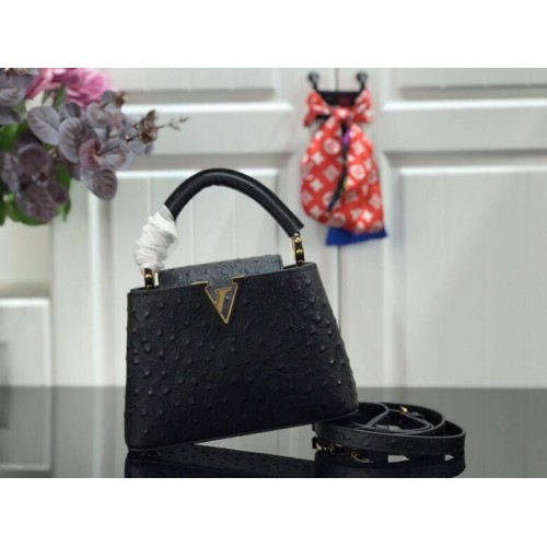 Louis vuitton original Ostrich pattern CAPUCINES BB M94587 Eau de Black