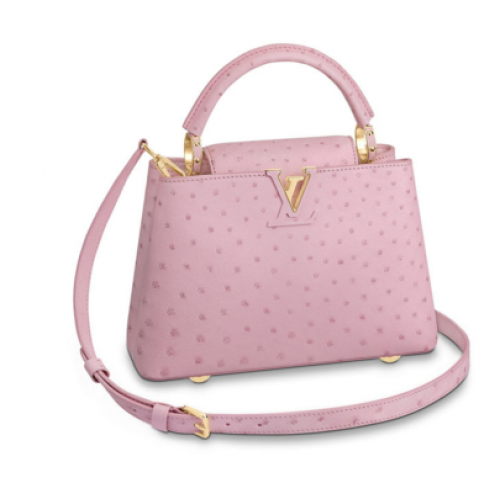 Louis vuitton original Ostrich pattern CAPUCINES BB M94587 Eau de Rose