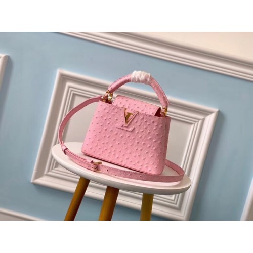 Louis vuitton original Ostrich pattern CAPUCINES Mini M44611 Eau de Rose
