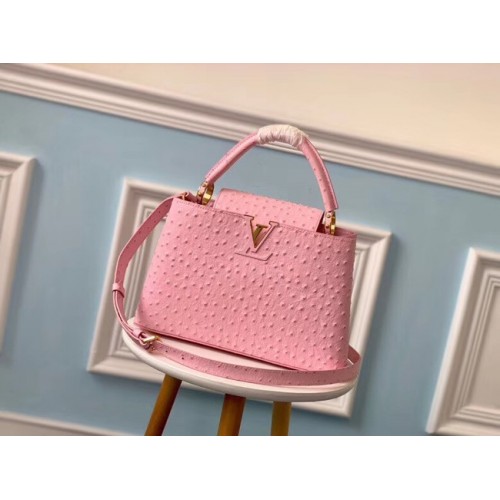 Louis vuitton original Ostrich pattern CAPUCINES PM M53665 Eau de Rose