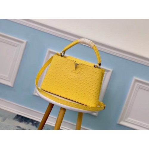 Louis vuitton original Ostrich pattern CAPUCINES PM M53665 yellow