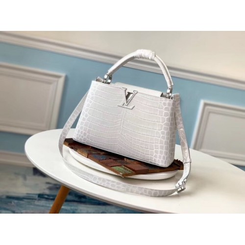 Louis vuitton original crocodile CAPUCINES PM M53665 cream