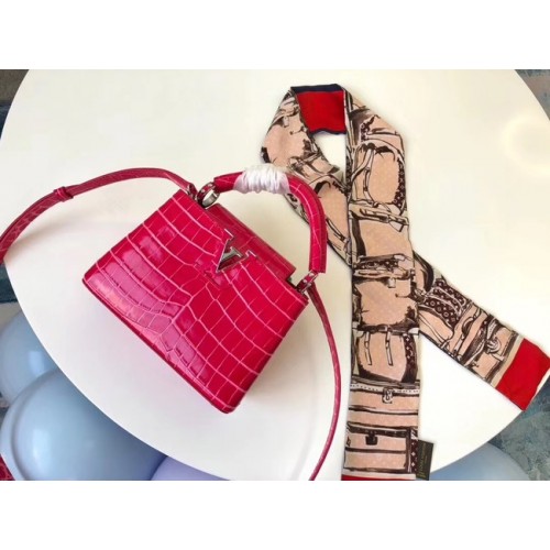 Louis vuitton original crocodile CAPUCINES PM M94587 rose