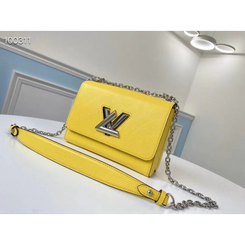 Louis vuitton original epi leather TWIST MM M66119 yellow